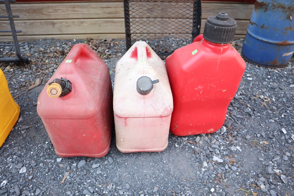 Three 5 Gallon Gas Jugs