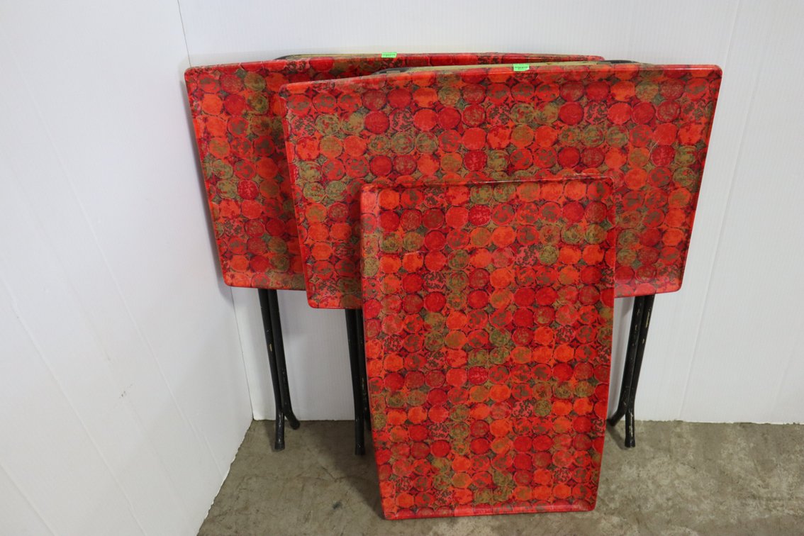 Vintage Tray Tables, Two Sets Of Legs and One Extra Tray