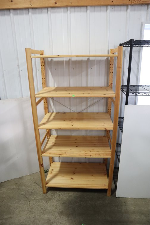 Wood Shelf With Adjustable Shelves