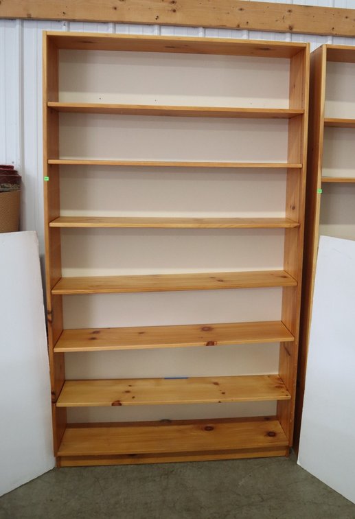 Pine Shelf With Adjustable Shelves , 48 X 84