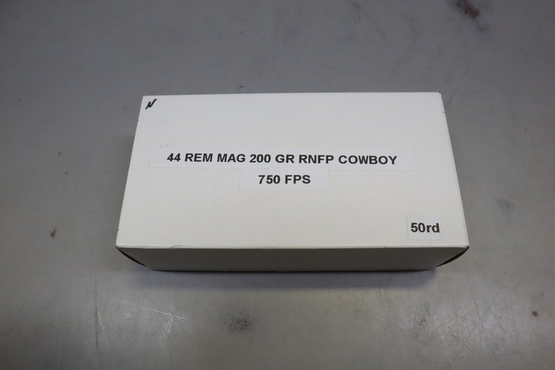 50 Rounds 44 Rem Mag 200 Grain Cowboy