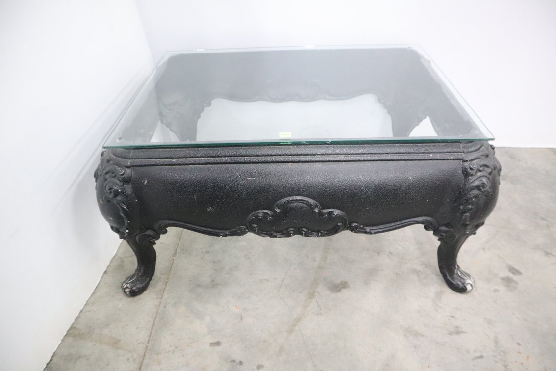 Cast Iron Coffee Table With Glass Top
