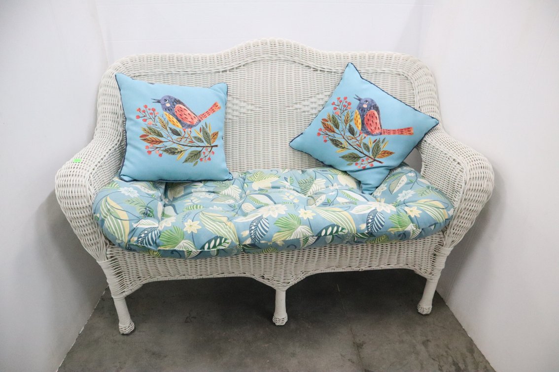 Imitation Wicker Bench