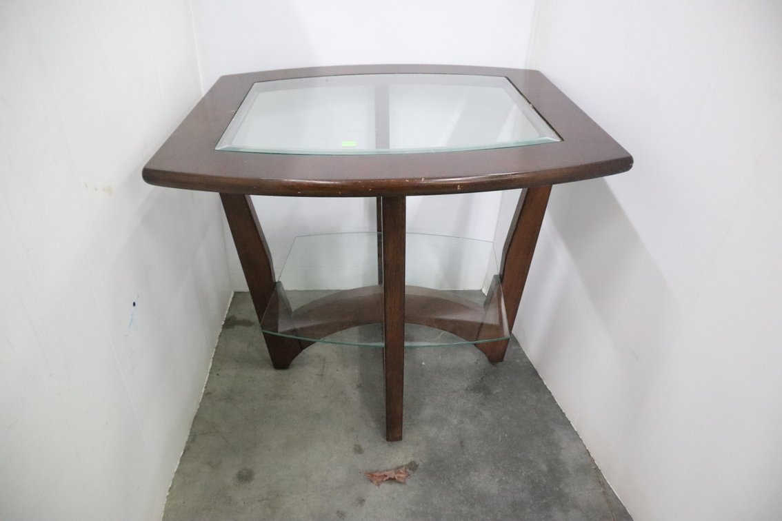 Glass Top End Table
