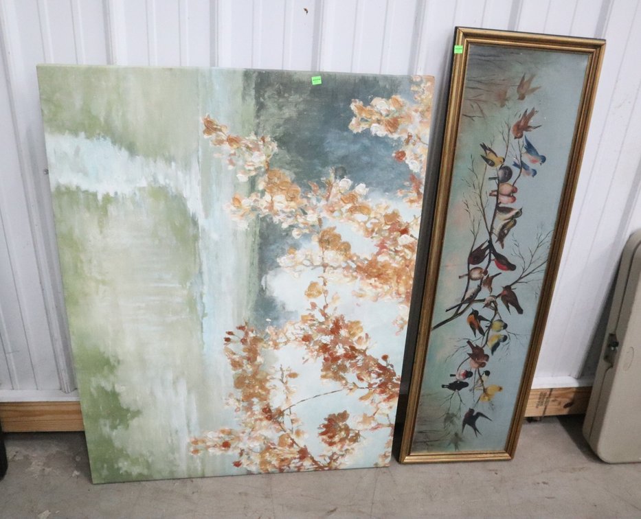 Framed Canvas Bird Painting and Box Canvas Picture