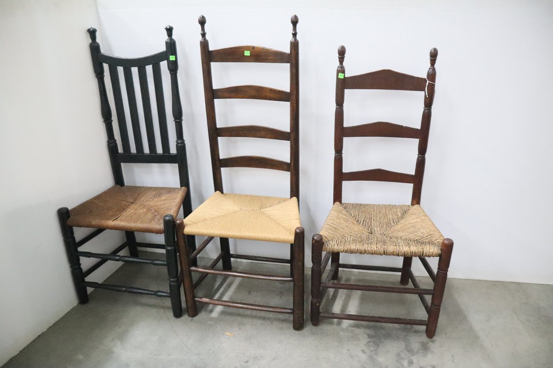3 Rush Bottom Chairs