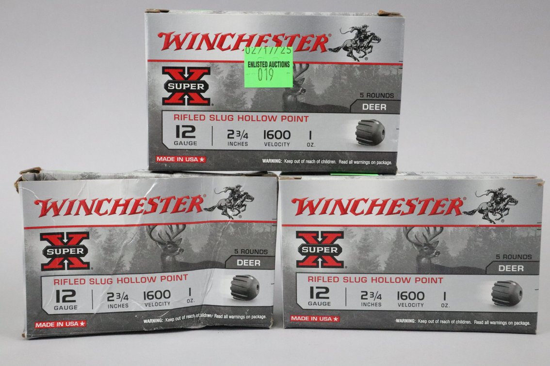 12 ga Rifled Slug Hollow Point, 15 Rounds