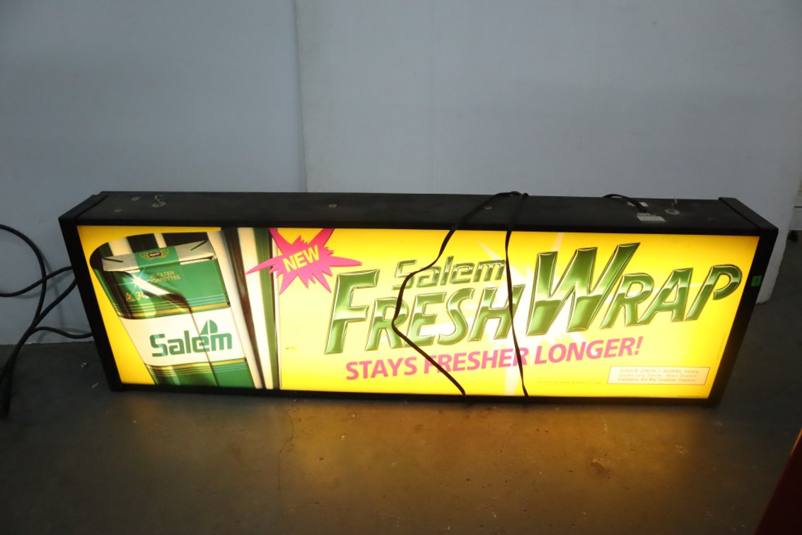 Salem Cigarettes Lighted Advertising Sign, Works