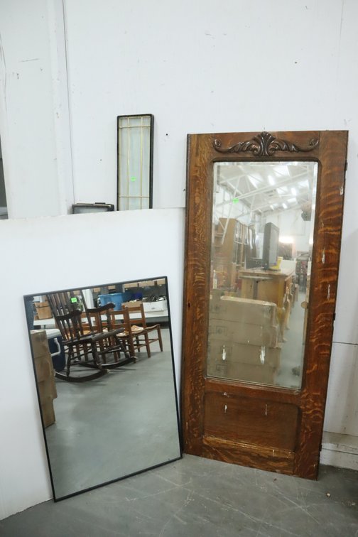 Mirror and Antique Mirrored Cabinet Door