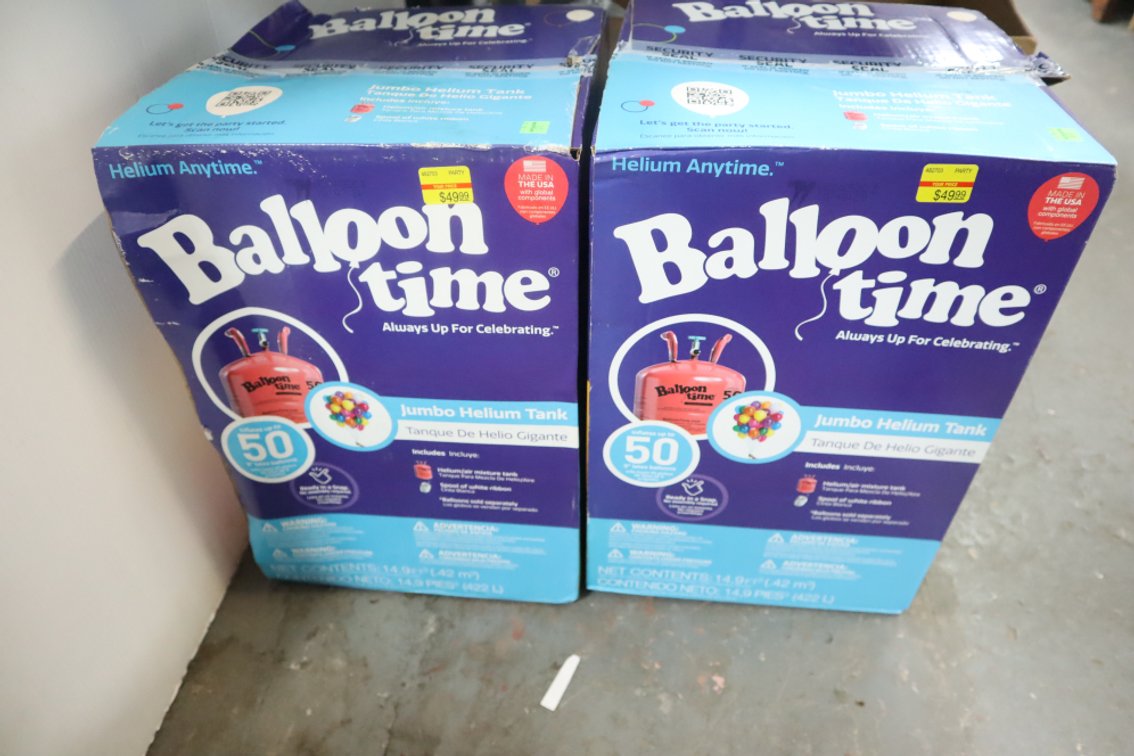 Pair of Balloon Time New Helium Tanks