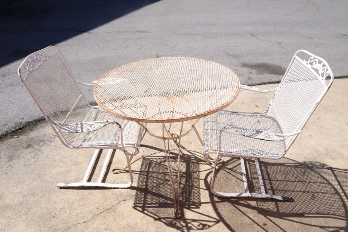 Wrought Iron Patio Table and Two Chairs