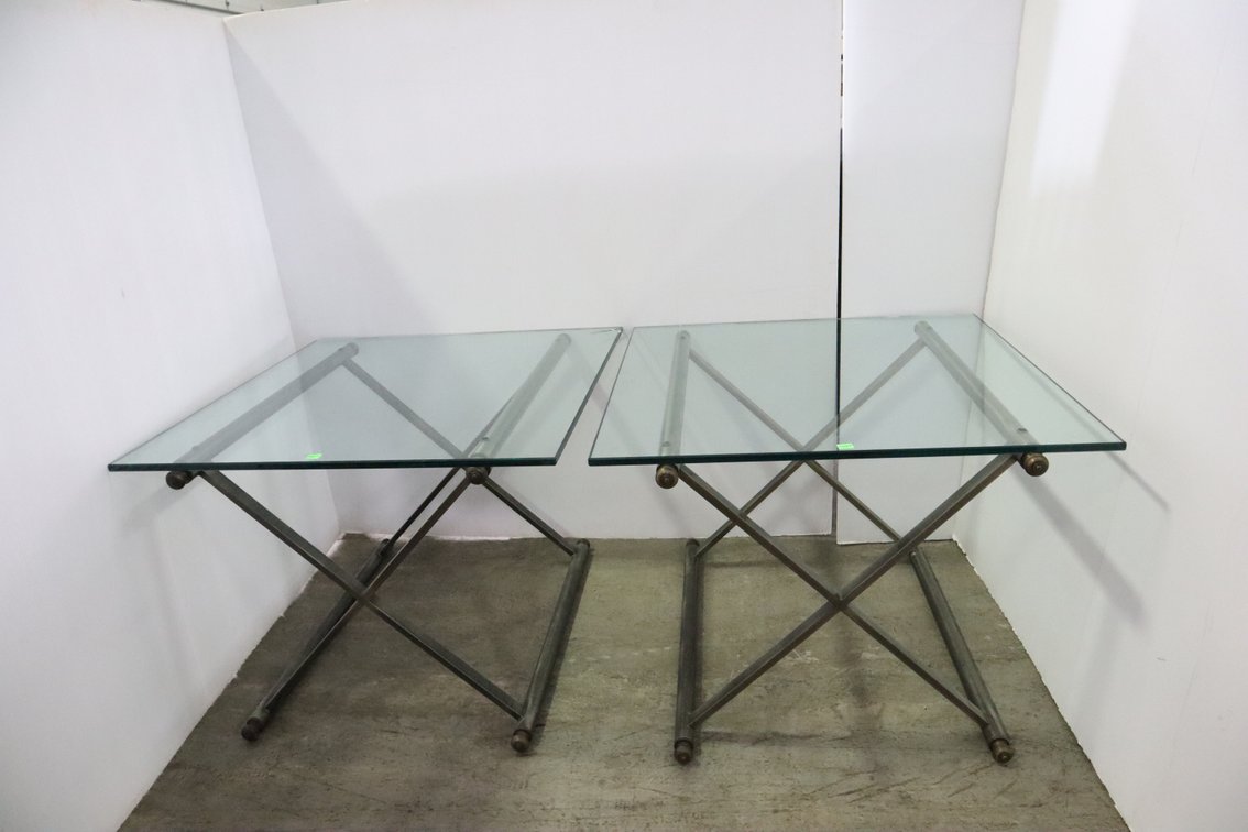 Set Of Glass Top and Tables, 28X28