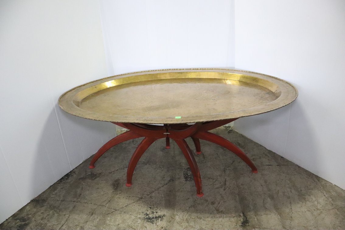 Brass Oval Top Coffee Table