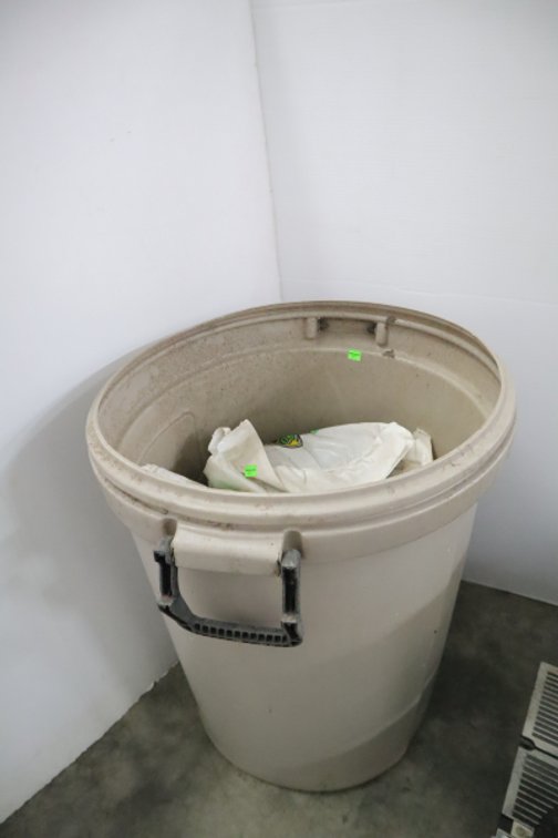 Trash Can With 3 Bags of Pelletized Lime
