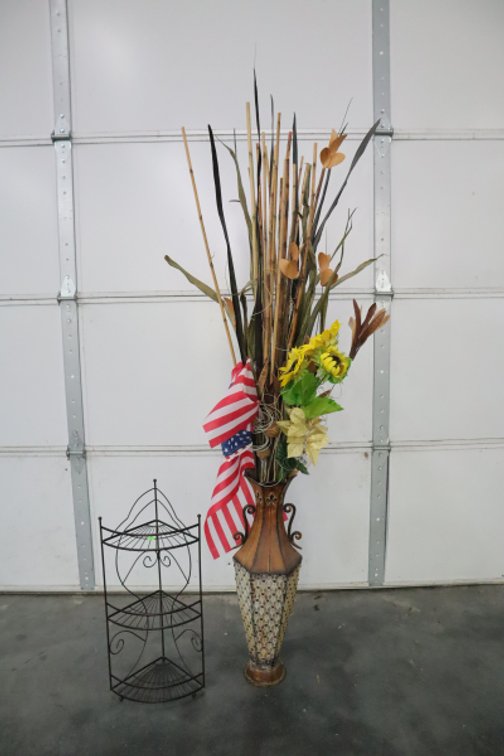 Decor Vase and Small Wire Corner Shelf
