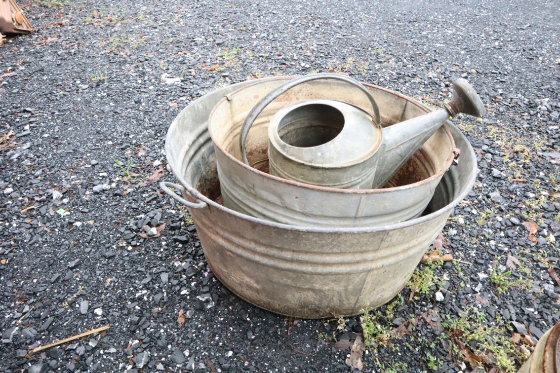 Metal Wash Tubs and Watering Can