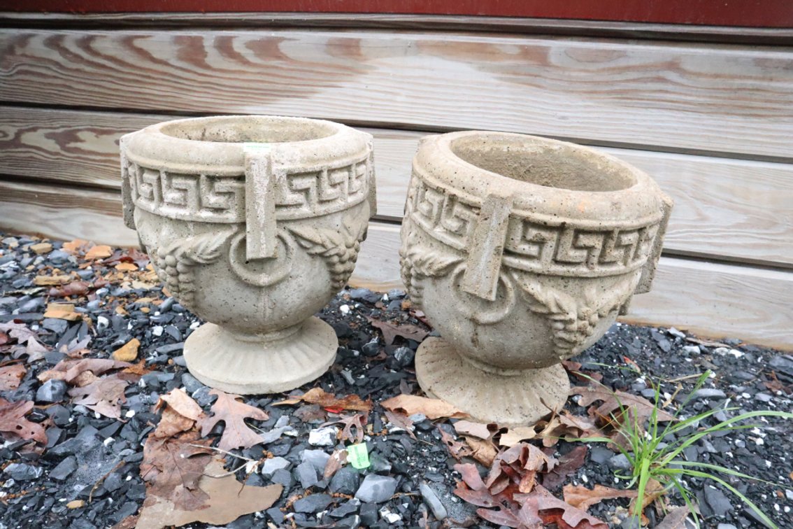 Pair of Cement Planters