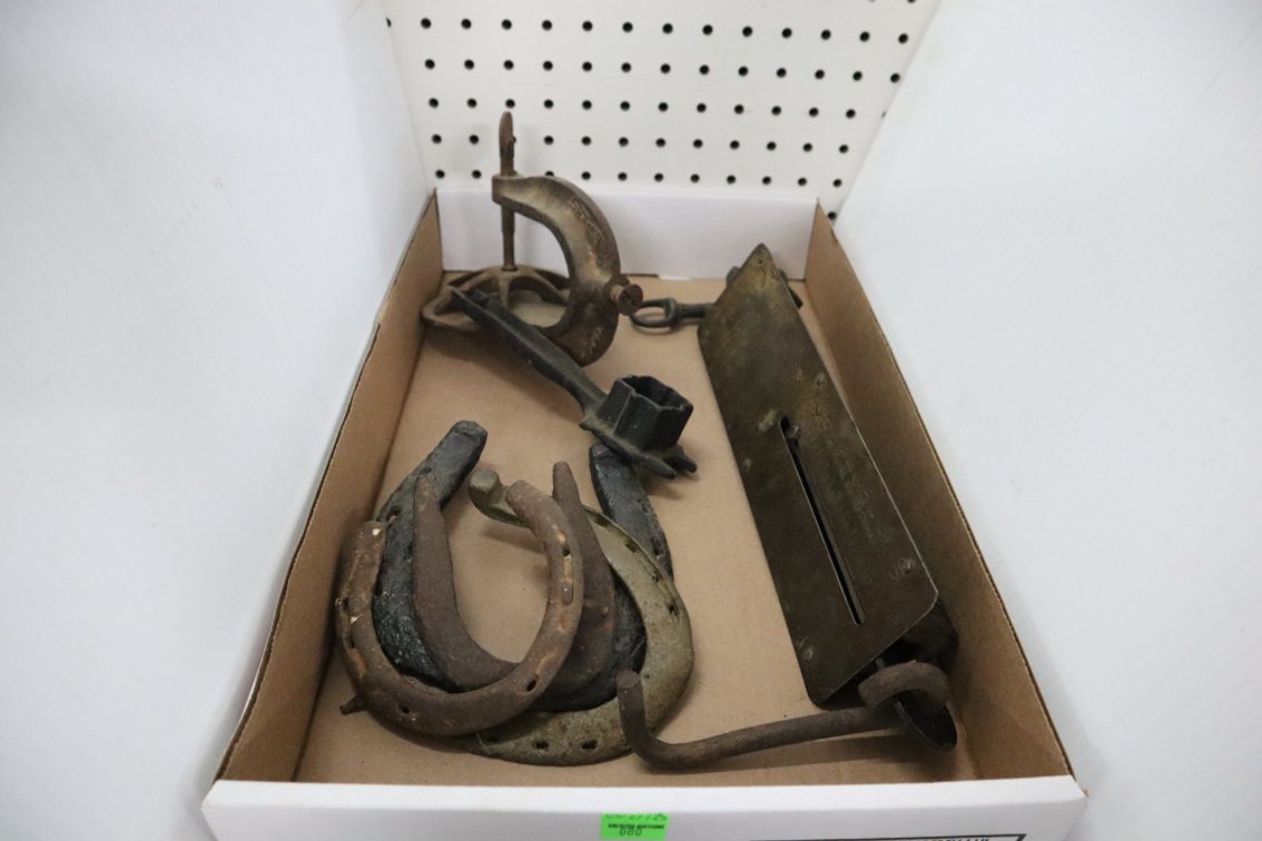 Antique Horseshoes, Detecto Spring Scale, Antique Tools