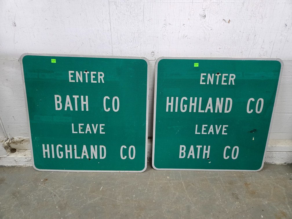 Highland and Bath County Reflective Signs