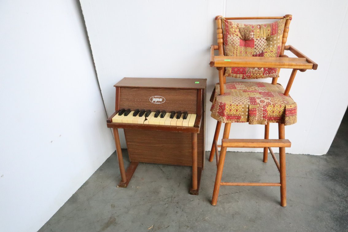 Toy Piano and Doll High Chair