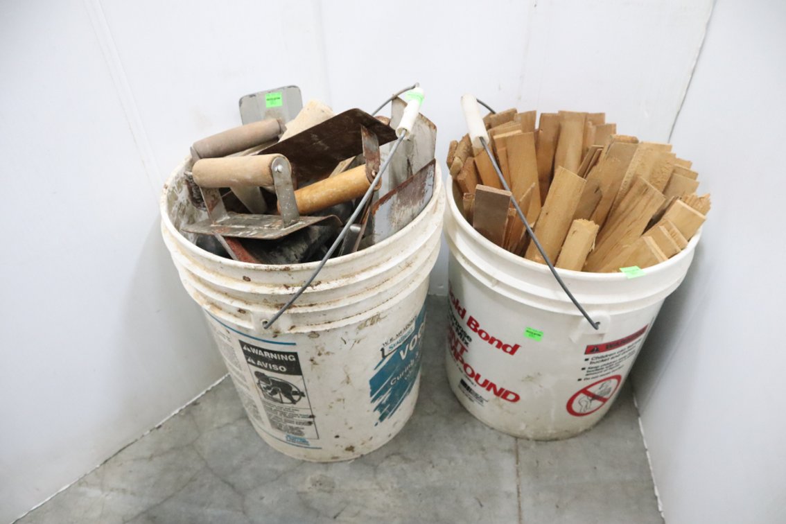 Bucket of Trowels and Bucket of Shims