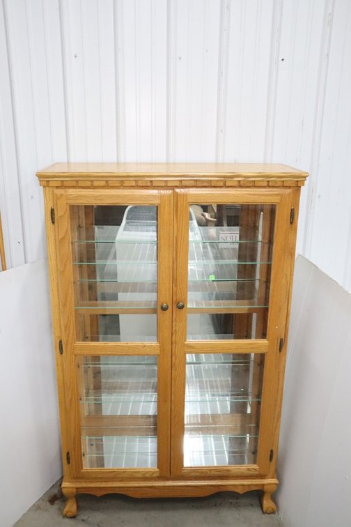 Lighted Curio Cabinet With Glass Shelves