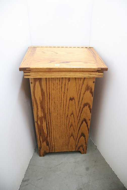 Oak Trash Can