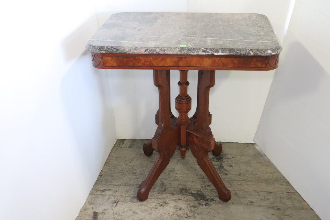 Antique Marble Top Side Table