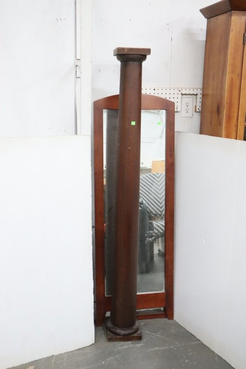 Mirror and Wooden Column Post