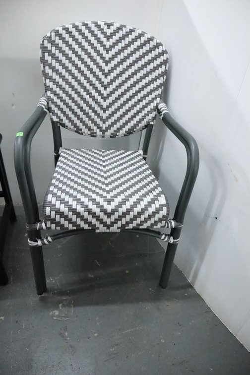 Pair of Imitation Wicker Stacking Chairs