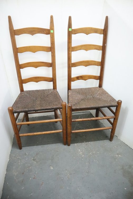 Pair of Antique Rush Bottom Chairs