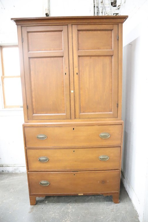 Antique 2-Piece Cabinet With Drawers
