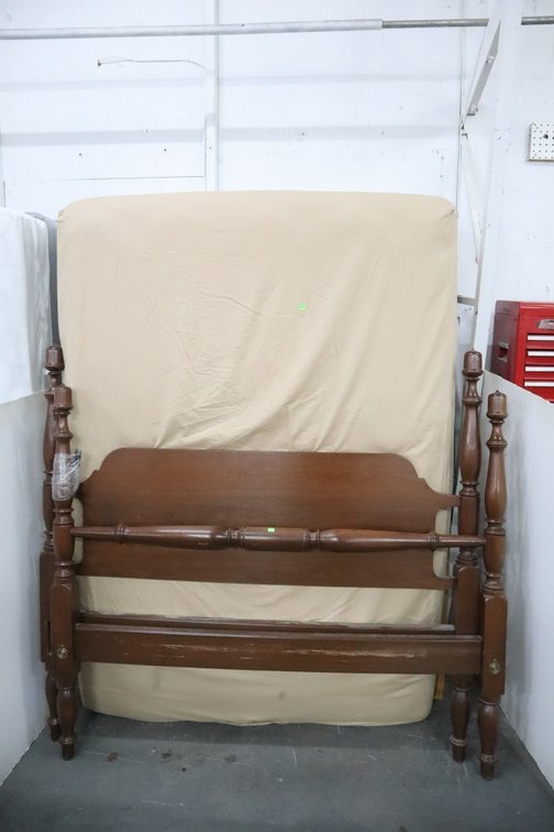 Full Size Bed Frame With Mattress and Box Spring