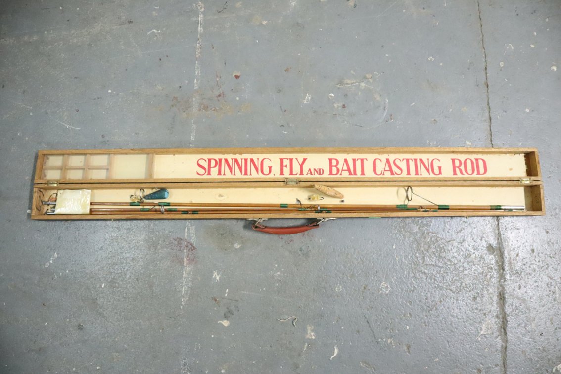 Emperor Vintage Fly Fishing Rod Case With Incomplete Fishing Rod