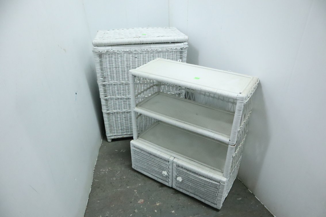 Small Wicker Shelf and Hamper