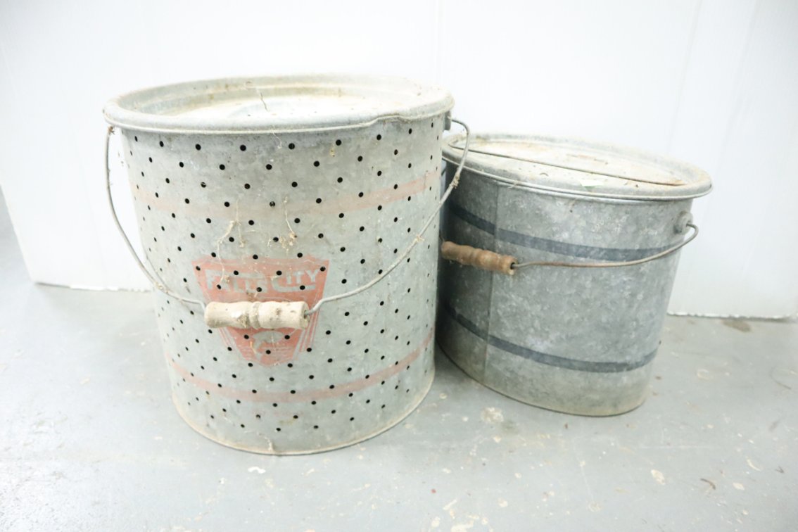Pair of Vintage Minnow Buckets