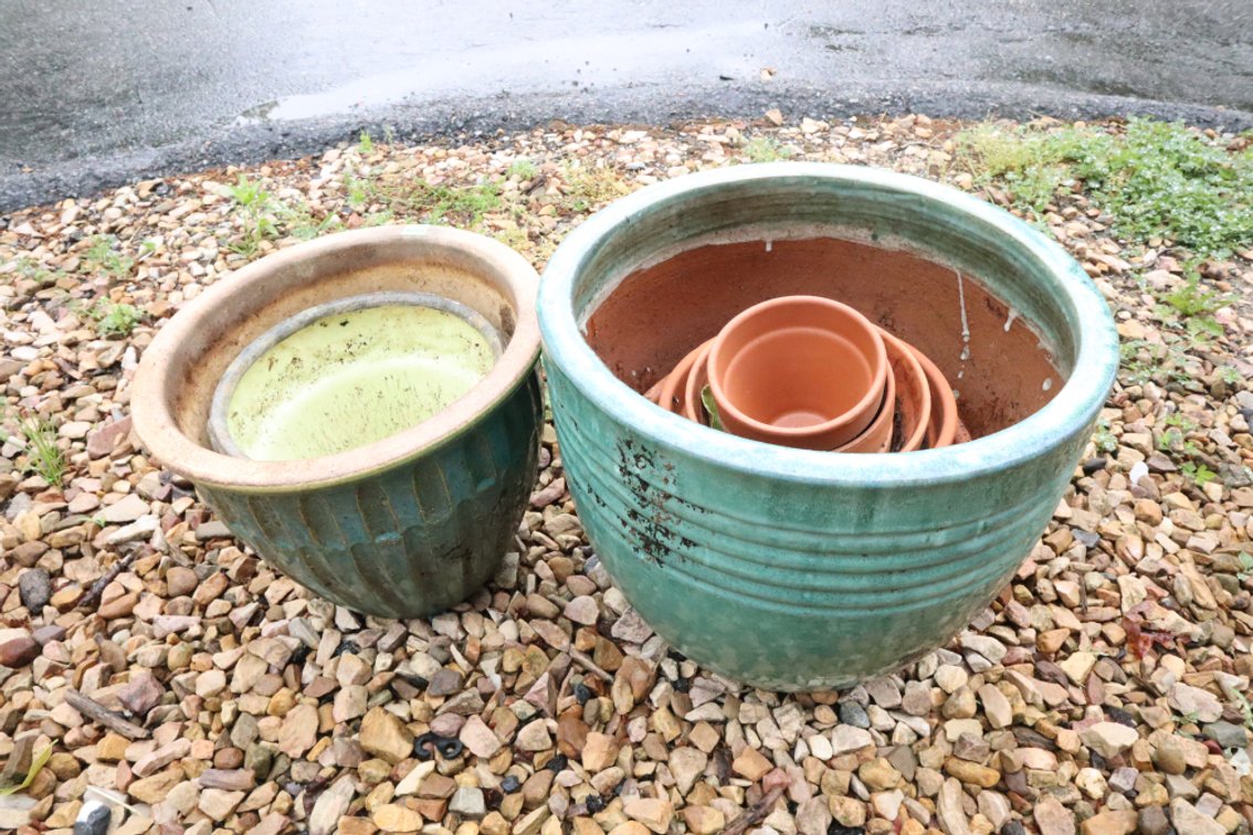 Group of Clay and Ceramic Planters