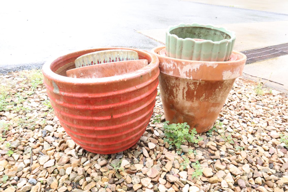 Group of Clay and Ceramic Planters