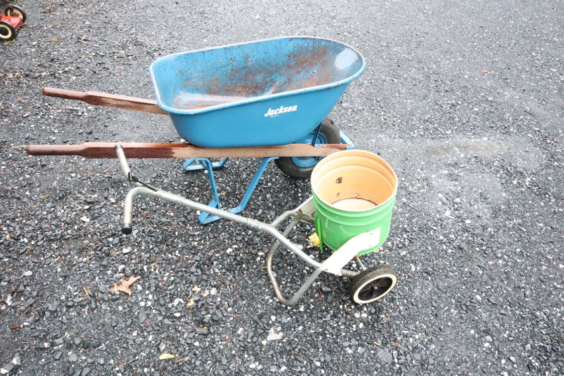 Jackson Wheelbarrow and A Broadcast Spreader