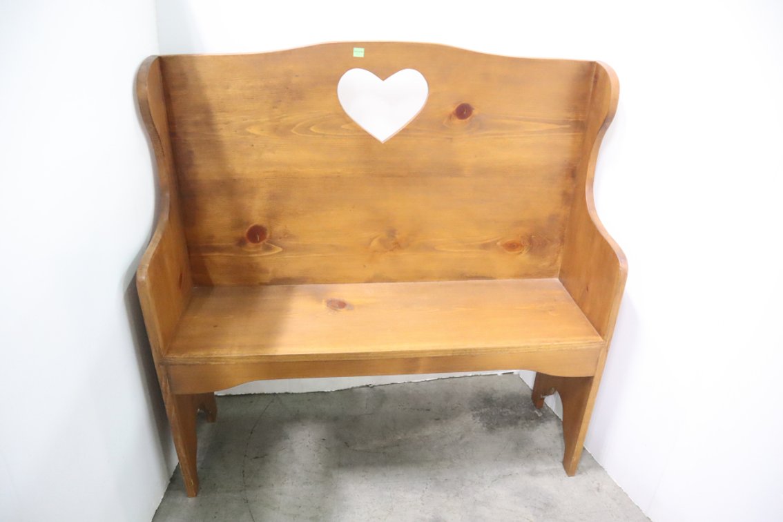 Pine High Back Bench