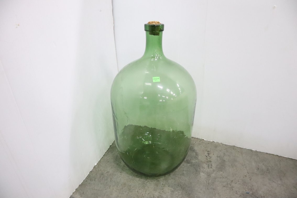 Large Green Glass Jar