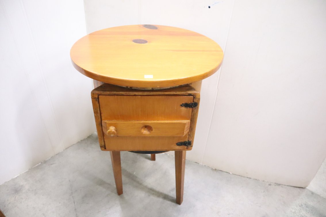 Antique Wooden Butter Churn Table