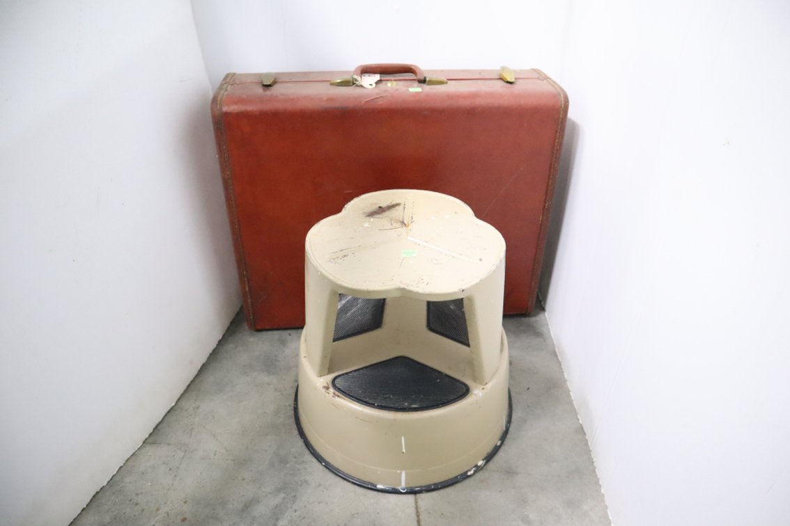 Vintage Suitcase and Stool
