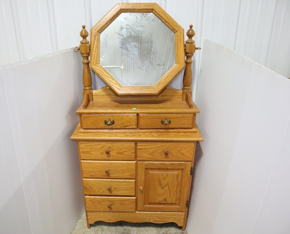 Cabinet and Mirror