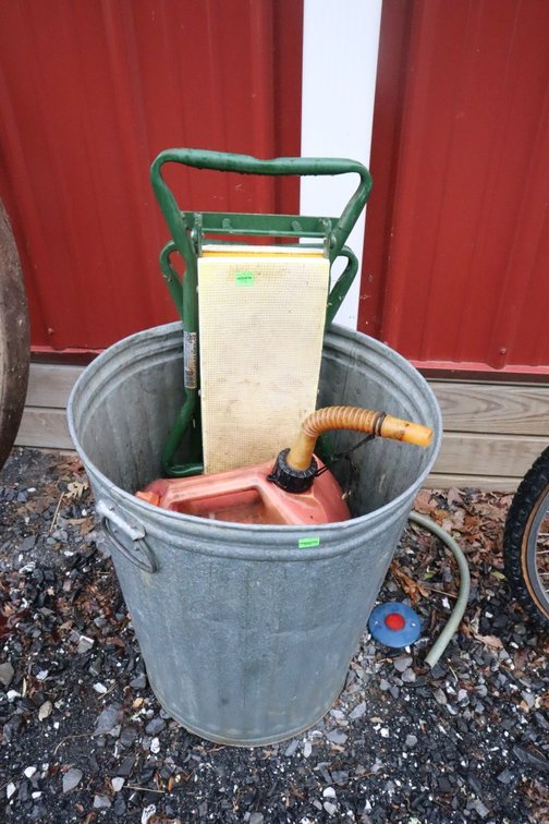 Metal Trash Can, Gas Cans, Garden Seat