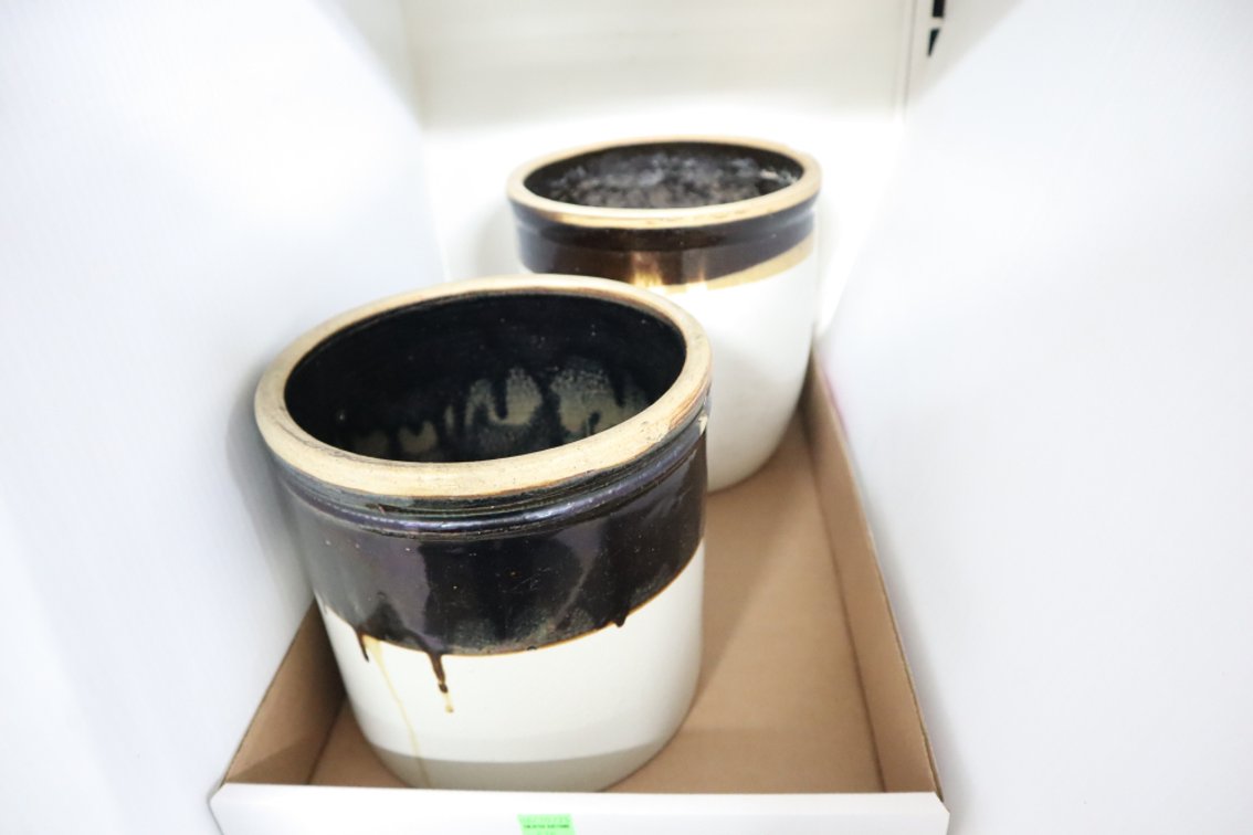 Pair of Stoneware Crocks