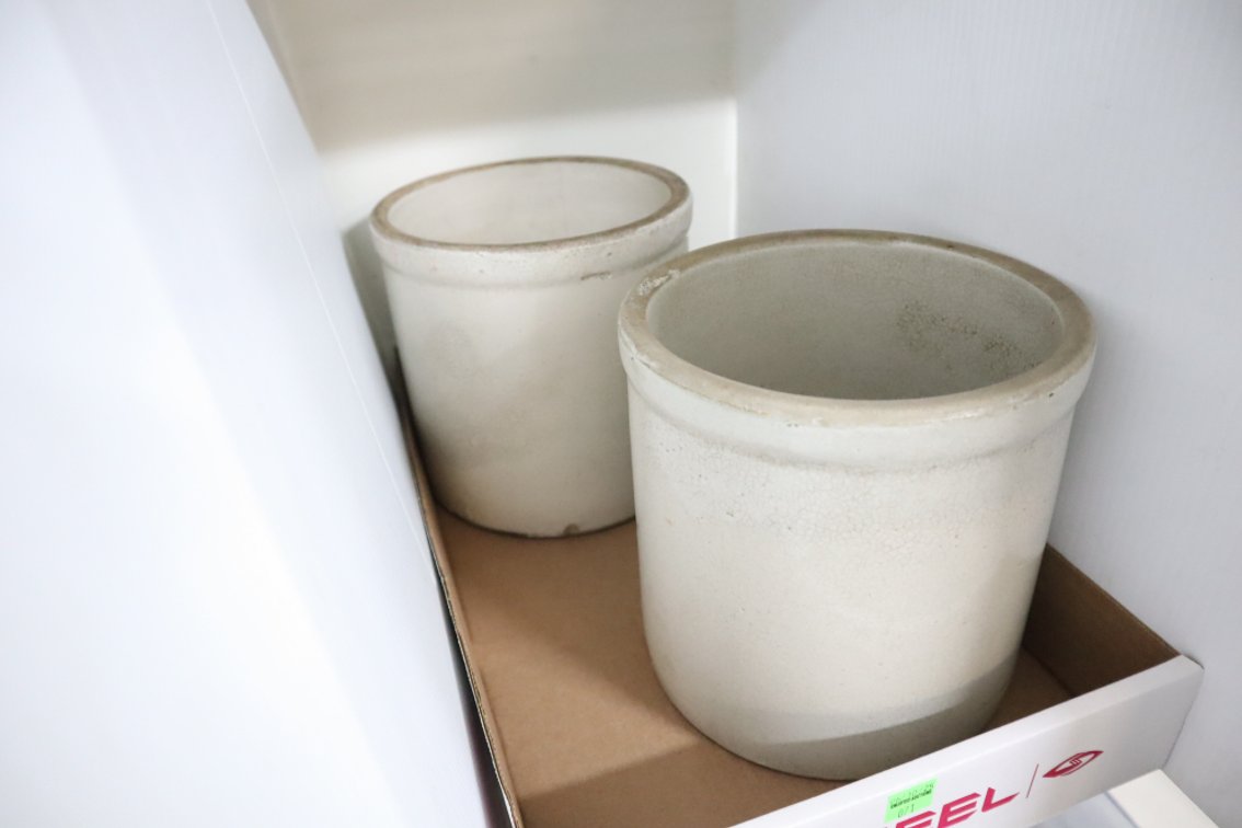 Pair of Stoneware Crocks
