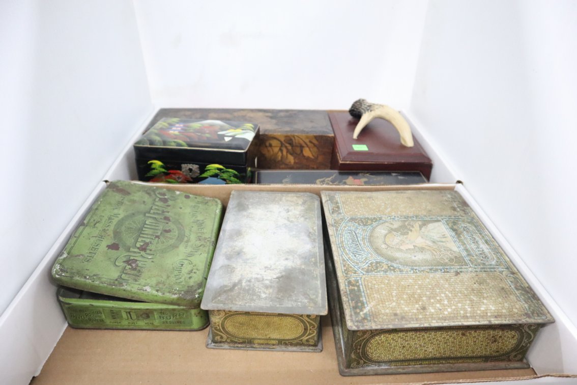 Vintage Tin and Wooden Boxes