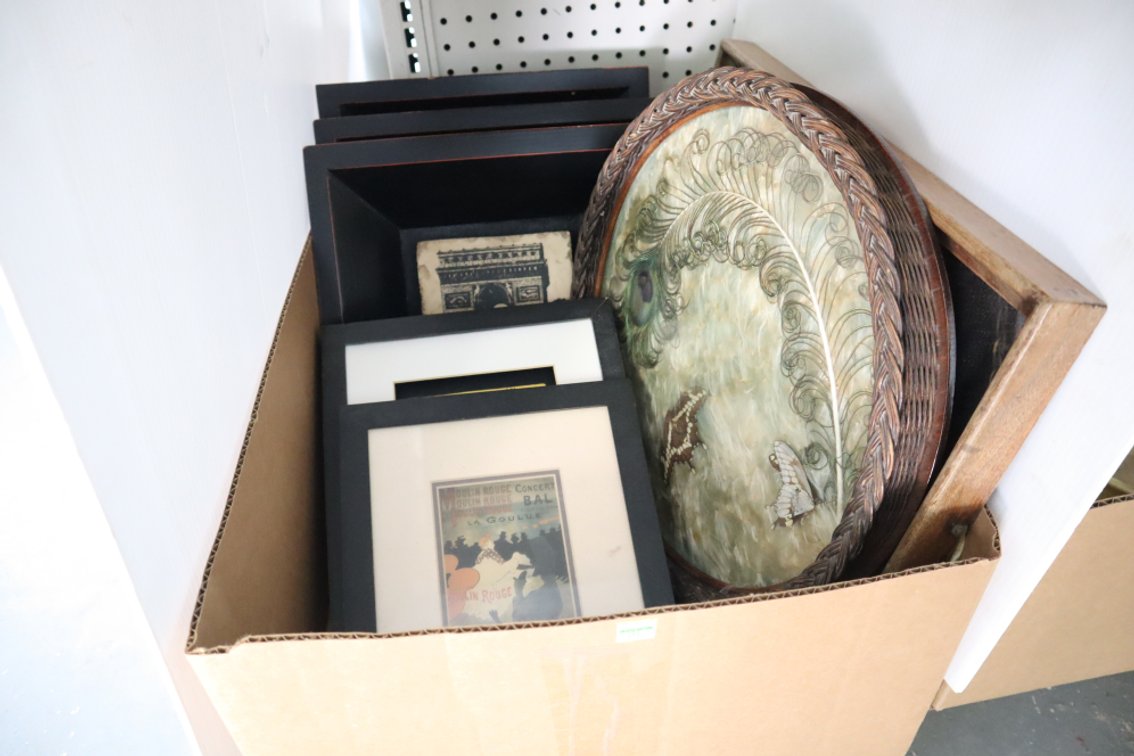 Framed Pictures, Peacock Feather Tray