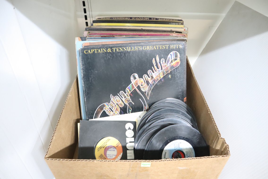 Box of Vinyl Records
